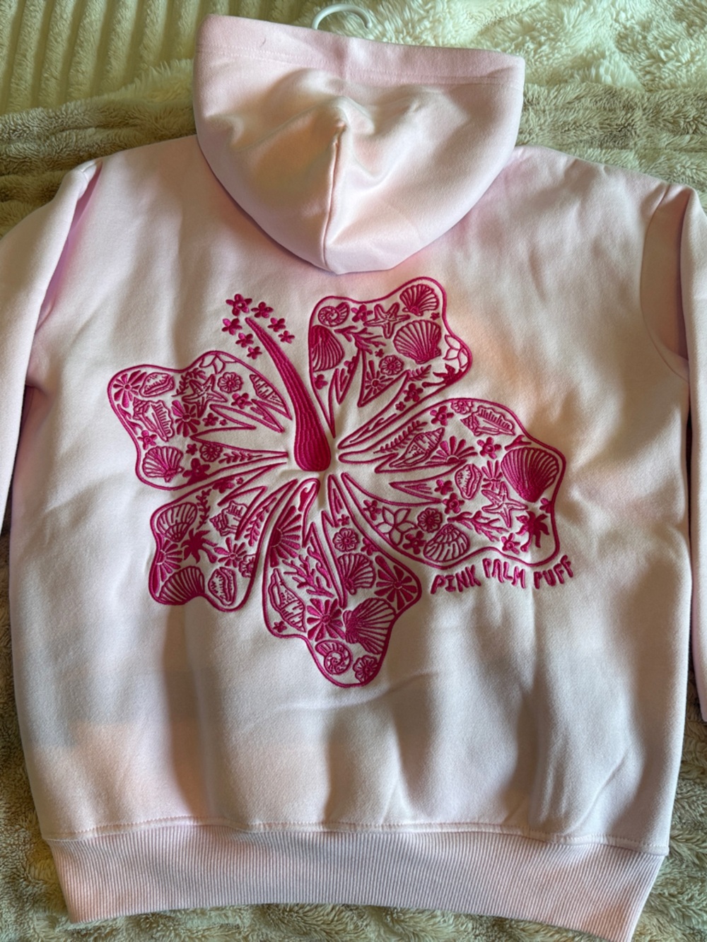 Pink Palm Puff Hawaii Hibiscus Hoodie  🌺